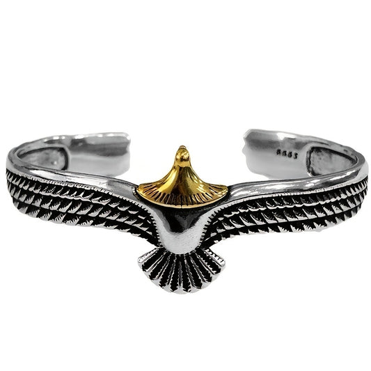Punk Eagle Bangle Bracelet - Flying Eagle Wings Unisex Hand Jewelry